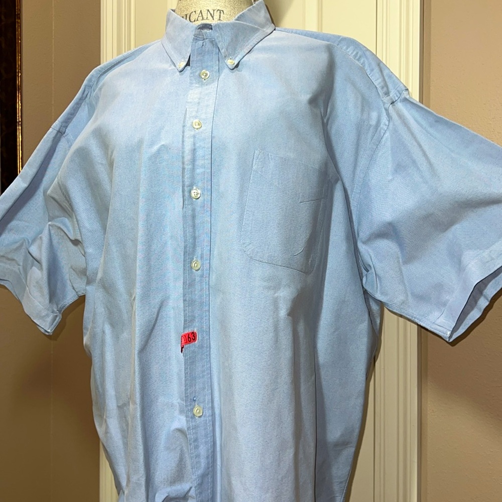 Oxford Hunt Club • Short Sleeve • Blue Button Down Collar Shirt • Like New - EUC